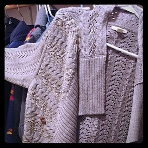 Coldwater Creek Gray Knit Cardigan